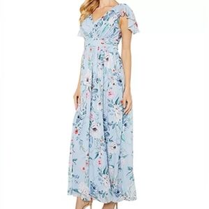 Adrianna Papell floral chiffon gown